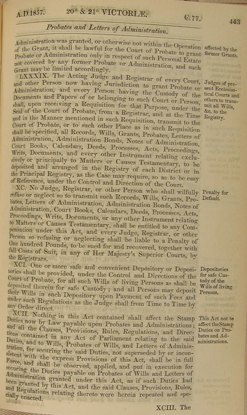 Image of 20 & 21 Victoria I, c. 77 (page 22 of 34). Click for larger image.