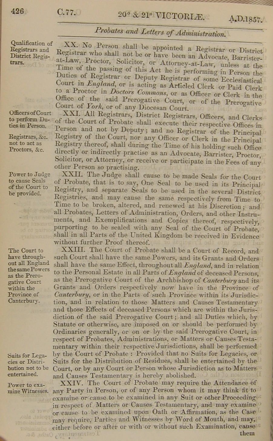 Image of 20 & 21 Victoria I, c. 77 (page 5 of 34). Click for larger image.