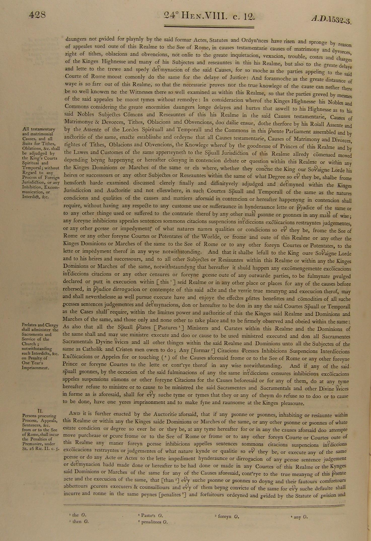 Image of 24 Henry VIII, c. 12 (page 2 of 3). Click for larger image.