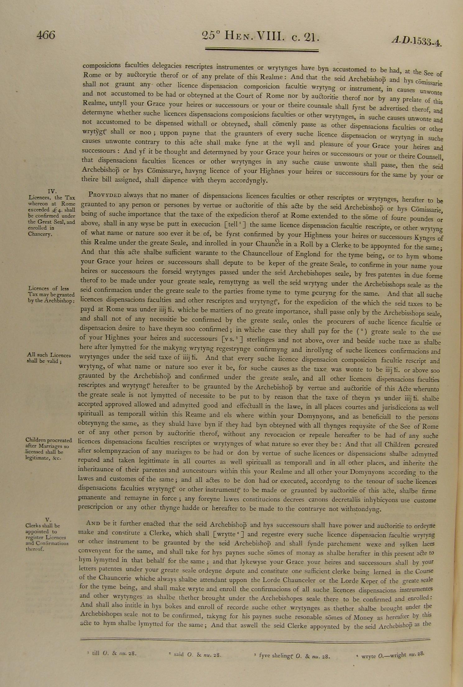 Image of 25 Henry VIII, c. 21 (page 3 of 8). Click for larger image.