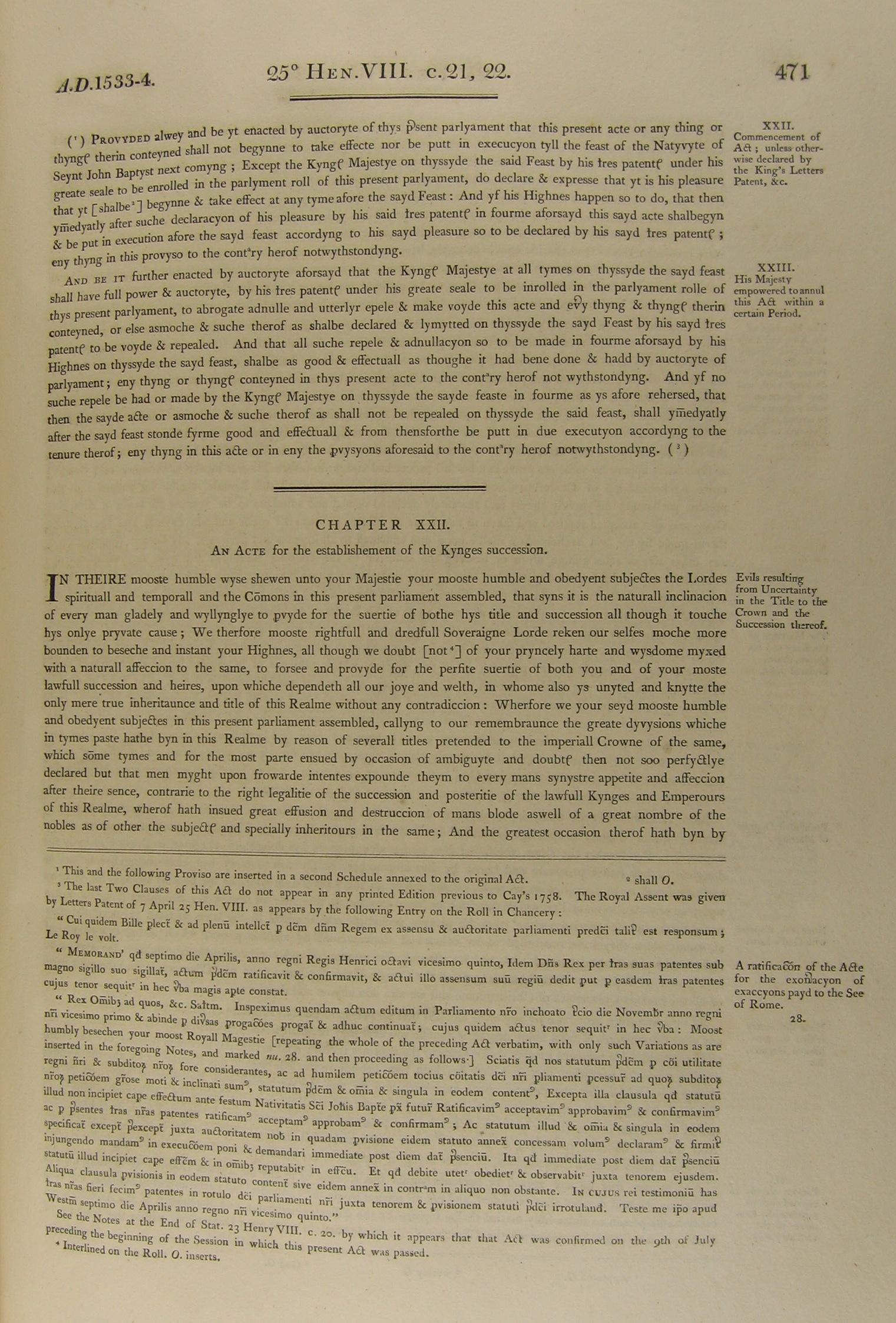 Image of 25 Henry VIII, c. 21 (page 8 of 8). Click for larger image.