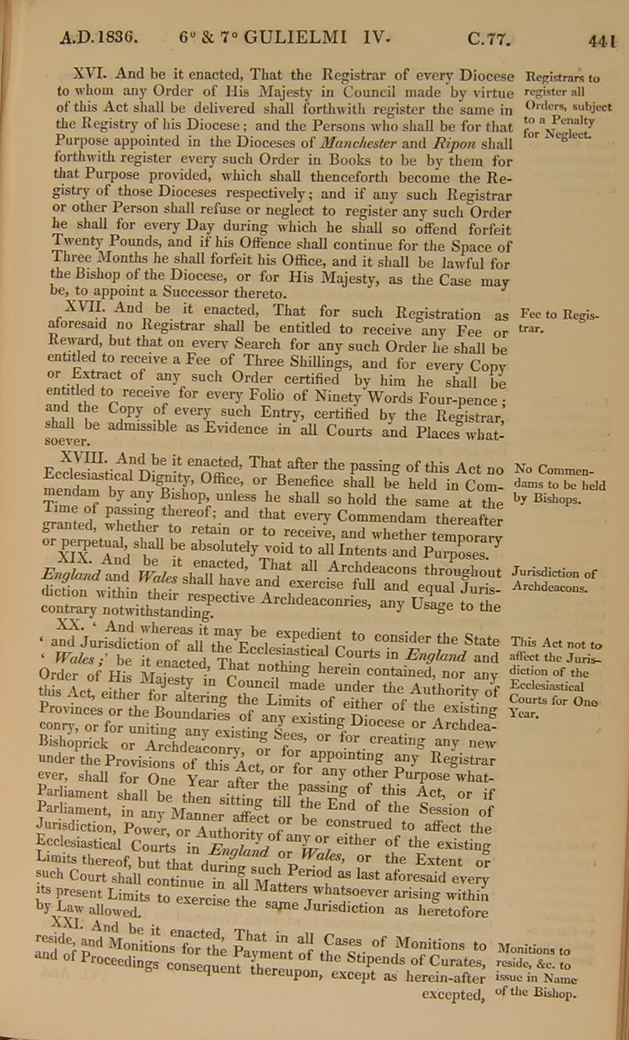 Image of 6 & 7 William IV, c. 77 (page 10 of 12). Click for larger image.
