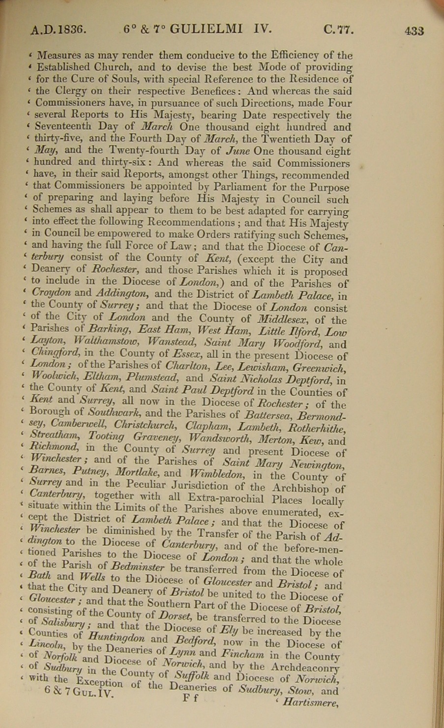 Image of 6 & 7 William IV, c. 77 (page 2 of 12). Click for larger image.