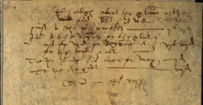 Image of the Inventory (dorse) of Robert Crawforth, curate of Whitworth. Ref: DPRI/1/1583/C10/2
