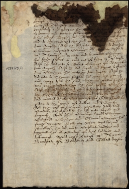 Image of the Nuncupative will of William Claveringe of Duddoe, esquire. Ref: DPRI/1/1587/C5/1
