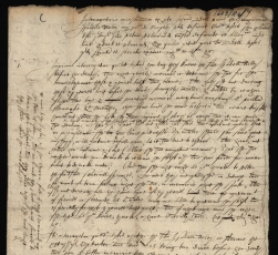 Image of the Interrogatories of John Bell concerning the will of Issabell Rydley of Morpeth, widow. Ref: DPRI/1/1623/R6/4