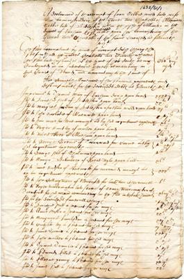 Image of the Account of the administration of the estate of Alexander Selbie esquire of Biddlestone. Ref: DPRI/1/1632/S1/1