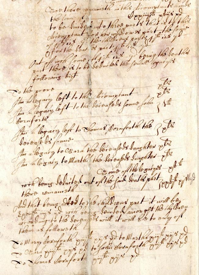 Image of the allocation of the account of John Cornforth, vicar of Heighington [Ref: DPRI/1/1640/C10/1-2].