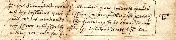 Image of a further excerpt from the 1649 joint account of Edward and Elizabeth Lawson.