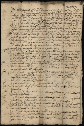 Image of the Will of Edward Rayne of Snow Hall, yeoman. Ref: DPRI/1/1667/R1/1-2