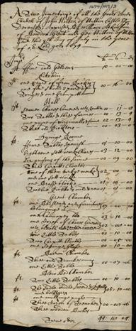 Image of the Inventory of John Hylton esquire of Hylton Castle. Ref: DPRI/1/1674/H13/3