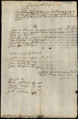 Image of the Inventory of Thomas Hyndmers of Bearle, Bywell St Andrew. Ref: DPRI/1/1677/H23/1