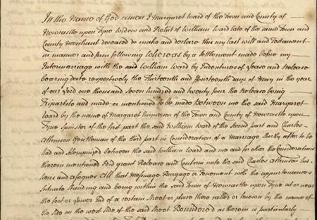 Image of the Will of Margaret Ward of Newcastle upon Tyne, widow. Ref: DPRI/1/1743/W7/1-2