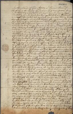 Image of the Will of Thomas Burn of Southwick, glass manufacturer. Ref: DPRI/1/1815/B17/1-2
