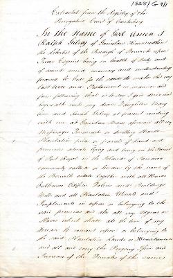 Image of the Will of Ralph Gilroy esquire of Berwick-upon-Tweed. Ref: DPRI/1/1828/G9/1
