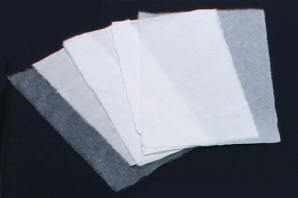 Image of several sheets of Japanese paper of varying weights