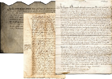 Image of the Wills of Peter Carter, Henry Shaftow and William Grey. Refs: DPRI/1/1589/C4/1; DPRI/1/1631/S9/1; DPRI/1/1675/G14/1